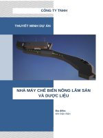 Dự Án nhà máy chế biến nông lâm sản và dược liệu