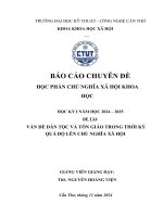 Vấn Đề dân tộc và tôn giáo trong thời kỳ quá Độ lên chủ nghĩa xã hội