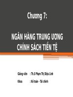 Chương 7 - Ngân hàng trung Ương và Chính sách tiền tệ (Đại học Hải Phòng)
