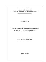 Luận văn thạc sĩ Hán nôm: Sài Sơn thắng tích tạp kỷ 柴山勝蹟襍紀: Văn bản và giá trị nội dung