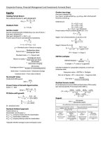 M&A and financial cheatsheet