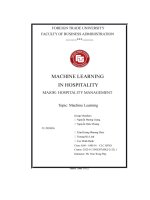 Machine learning in hospitality major hospitality management