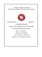 Internship i report topic the summary of the 1 intership st in rueco joint stock company