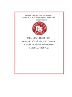  tiểu luận triết học quan hệ giữa xã hội với tự nhiên và vấn Đề bảo vệ môi trường Ở việt nam hi