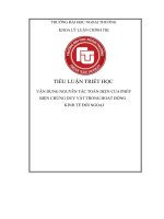 Tiểu luận triết học vận dụng nguyên tắc toàn diện của phép biện chứng duy vật trong hoạt Động kinh tế Đối ngoại