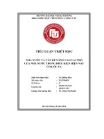 Nhà nước và vấn Đề nâng cao vai trò của nhà nước trong Điều kiện hiện nay Ở nước ta