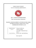 Training and development activities of the course s