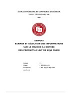 Examen et sélection des informations sur le marché À l'entrée des produits À lait de soja frami