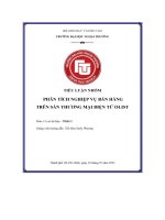 Tiểu luận nhóm phân tích nghiệp vụ bán hàng trên sàn thương mại Điện tử olist