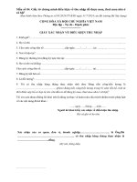 5  mẫu số 04 giấy tờ chứng minh Điều kiện thu nhập