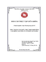 Thực trạng giao kết, thực hiện hợp Đồng