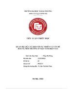 Tiểu luận triết học quan hệ giữa xã hội với tự nhiên và vấn Đề bảo vệ môi trường Ở việt nam hiện nay s