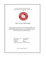 Vận dụng nguyên tắc toàn diện của phép biện chứng duy vật trong hoạt Động kinh tế Đối ngoại