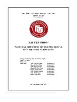 Bài tập nhóm pháp luật Điều chỉnh thương mại dịch vụ giữa việt nam và hàn quốc