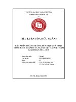 Các nhân tố Ảnh hưởng Đến hiệu quả hoạt Động kinh doanh của ngành dệt tại việt nam giai Đoạn 2016 – 2018
