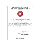 Thực Trạng Chất Lượng Tín Dụng Của Các Doanh Nghiệp Vừa Và Nhỏ Tại Ngân Hàng Tmcp Ngoại Thương Việt Nam - Chi Nhánh Hà Tĩnh.pdf