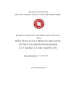 Phân tích các quy Định của nhà nước về thuế thu nhập doanh nghiệp và Ý nghĩa của việc nghiên cứu