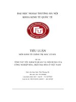 Tính tất yếu khách quan và nội dung của công nghiệp hóa, hiện Đại hóa Ở việt nam