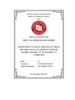 Ảnh hưởng của quản trị vốn lưu Động Đến hiệu suất tài chính của doanh nghiệp bài học từ sự sụp Đổ của carillion