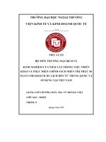 Kinh nghiệm của thái lan trong việc triển khai và thực hiện chính sách miễn thị thực 30 ngày cho khách du lịch Đến từ trung quốc và Áp dụng tại việt nam