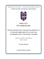 Tín dụng thương mại và tốc Độ tăng trưởng của các doanh nghiệp niêm yết tại việt nam vai trò Điều tiết của ràng buộc tài chính