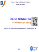 SQL - Cơ sở dữ liệu - Bài 2 - giới thiệu bigquery