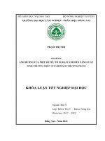 Ảnh hưởng của một số yếu tố ngoại cảnh Đến năng suất sinh trưởng trên vịt grimaund thương phẩm