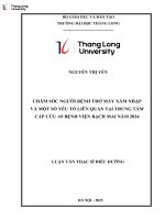 Chăm sóc người bệnh thở máy xâm nhập và một số yếu tố liên quan tại trung tâm cấp cứu a9 bệnh viện bạch mai năm 2024