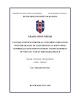 Factors affecting individual customer satisfaction with the quality of loan services at joint stock commercial bank for investment and development of vietnam   nam ky khoi nghia branch