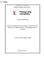 Chăm sóc trẻ bệnh tay chân miệng và một số yếu tố liên quan tại bệnh viện sản   nhi tỉnh kiên giang năm 2024