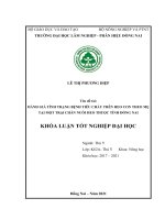 Đánh giá tình trạng bệnh tiêu chảy trên heo con theo mẹ tại một trại chăn nuôi heo thuộc tỉnh Đồng nai