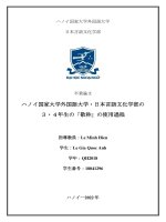 18041296 ハノイ国家大学外国語大学・日本言語文化学部の３・４年生の「敬称」の使用過程 = quá trình sử dụng “kính xưng” (敬称) của sinh viên năm 3 – 4 khoa ngôn ngữ và văn hóa nhật bản, trường Đại học ngoại ngữ   Đhqghn
