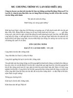 KB CHƯƠNG TRÌNH ĐẠI LỄ VU LAN.