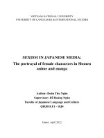 Sexism in japanese media the portrayal of female characters in shonen anime and manga = phân biệt giới tính trong truyền thông nhật bản chân dung các nhân vật nữ trong shonen anime và manga