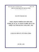 Thực trạng nhiễm giun móc/mỏ ở phụ nữ từ 18 – 45 tuổi và hiệu quả can thiệp tại tỉnh Quảng Nam 2020 - 2022