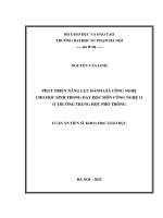 Phát triển năng lực đánh giá công nghệ cho học sinh trong dạy học môn Công nghệ 11 ở trường trung học phổ thông