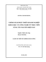 Chính sách phát triển doanh nghiệp khoa học và công nghệ, từ thực tiễn vùng Tây Nguyên hiện nay