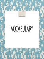 Vocabulary for food and eating