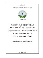 Lê Thu Hà Nghiên Cứu Chiết Xuất Amylase Từ Hạt Đậu Xanh (Vigna Radiata (L.) Wilczek) Nảy Mầm Bằng Phương Pháp Tách Hai Pha Lỏng Khóa Luận Tốt Nghiệp Dược Sĩ.pdf