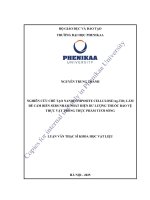 Nghiên cứu chế tạo nanocomposite cellulose ag tio2 làm Đế cảm biến sers nhằm phát hiện dư lượng thuốc bảo vệ thực vật trong thực phẩm tươi sống