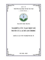 Nguyễn thu trang nghiên cứu tạo một số muối của acid ascorbic khóa luận tốt nghiệp dược sĩ