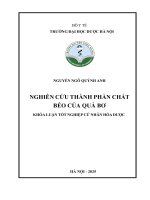 Nguyễn ngô quỳnh anh nghiên cứu thành phần chất béo của quả bơ khóa luận tốt nghiệp cử nhân hóa dược