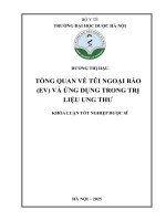 Dương thị hậu tổng quan về túi ngoại bào (ev) và Ứng dụng trong trị liệu ung thư khóa luận tốt nghiệp dược sĩ