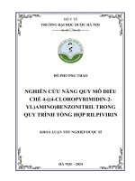 Đỗ phương thảo nghiên cứu nâng quy mô Điều chế 4 ((4 cloropyrimidin 2  yl)amino)benzonitril trong quy trình tổng hợp rilpivirin khoá luận tốt nghiệp dược sĩ
