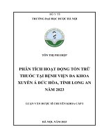 Tôn thị phi Điệp phân tích hoạt Động tồn trữ thuốc tại bệnh viện Đa khoa xuyên Á Đức hòa, tỉnh long an năm 2023 luận văn dược sĩ chuyên khoa cấp i
