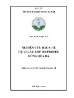 Nguyễn ngọc hà nghiên cứu bào chế hệ vi cầu xốp ibuprofen dùng qua da khóa luận tốt nghiệp dược sĩ