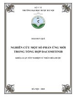 Đào duy quí nghiên cứu một số phản Ứng mới trong tổng hợp dacomitinib khóa luận tốt nghiệp cử nhân hóa dược
