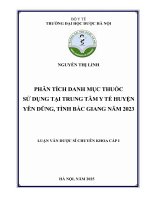 Nguyễn Thị Linh Phân Tích Danh Mục Thuốc Sử Dụng Tại Trung Tâm Y Tế Huyện Yên Dũng, Tỉnh Bắc Giang Năm 2023 Luận Văn Dược Sĩ Chuyên Khoa Cấp I.pdf