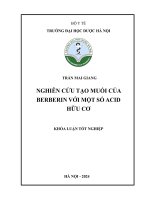Trần mai giang nghiên cứu tạo muối của berberin với một số acid hữu cơ khóa luận tốt nghiệp