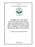 Tạ linh chi nghiên cứu tác dụng bảo vệ tế bào thần kinh trên mô hình Đột quỵ não thực nghiệm của bài thuốc bổ dương hoàn ngũ thang khoá luận tốt nghiệp dược sĩ